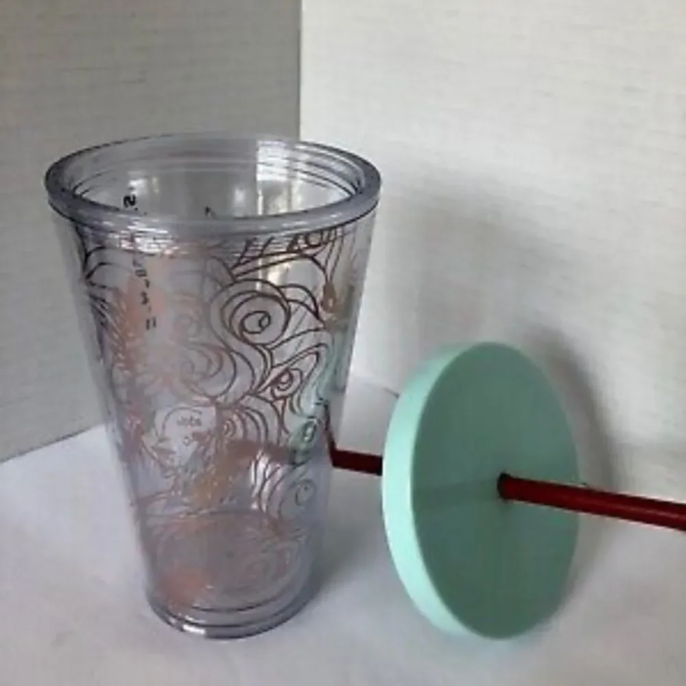 RARE STARBUCKS 2018 Holiday Rose Gold Mermaid Clear Cup Tumbler 16 oz. Brand new